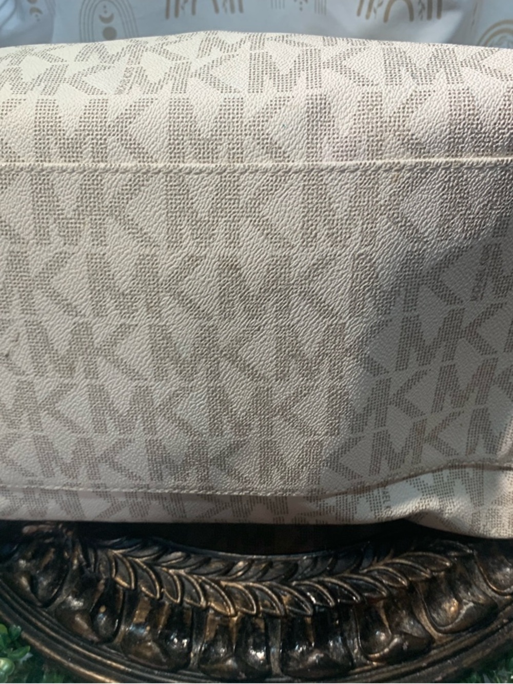 Michael Kors Beige/Tan MK Signature Satchel - Picture 7 of 10
